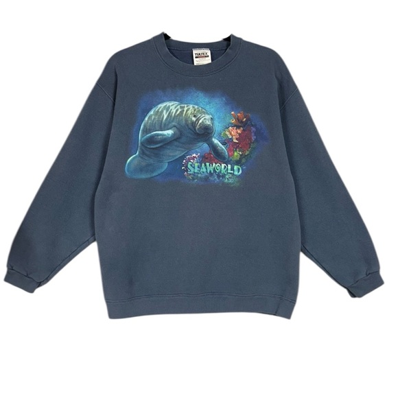 Tultex Tops - Vintage Seaworld Tultex Manatee Grapic Sweatshirt Sz M